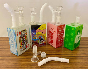 7" Bong - JUICE BOX Shaped - VARIOUS DESIGNS AVAILABLE