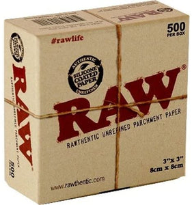 Raw - Unrefined Parchment Paper Squares - 6" x 6" - 500 Per Box - $35