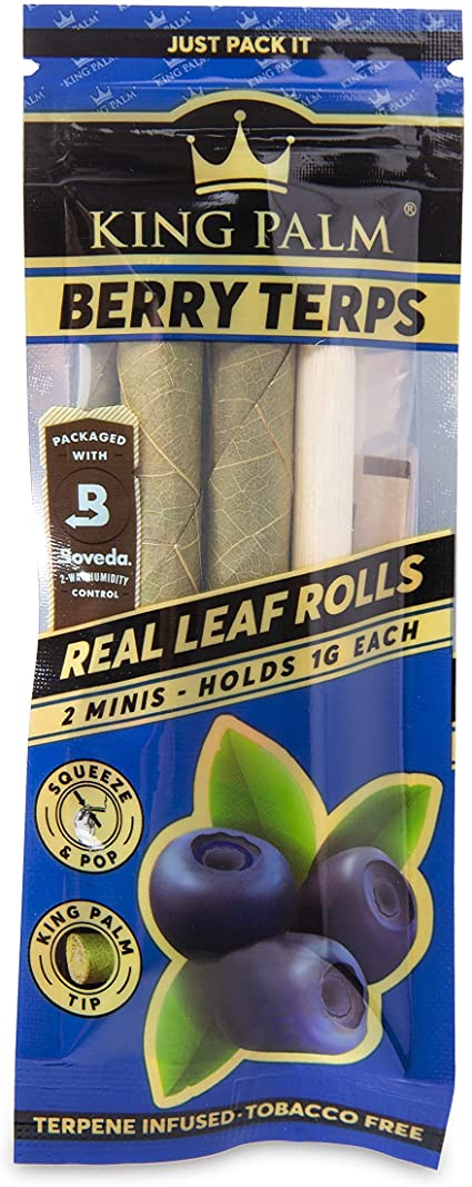 King Palm Wraps Slim Size Rolls BLUEBERRY Flavor 2/pack
