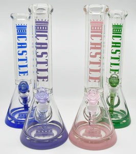 Castle Glassworks - 14" Beaker Bong - Colors Available - $90
