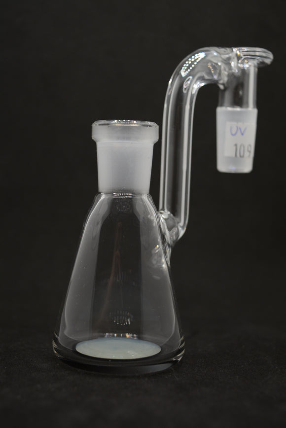 Thatcher Glass - 14mm Accented Base Dry Ash Catcher - 90 Degree - UV Green - $110