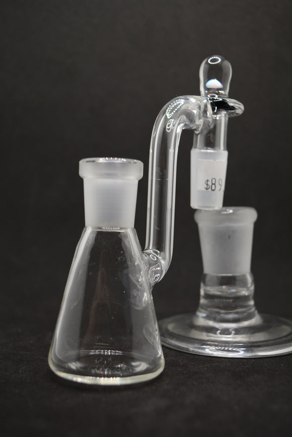 Thatcher Glass - 14mm and 18mm Clear w/ Opal Dry Ash Catcher - 90 Degree - Sizes Available - $90
