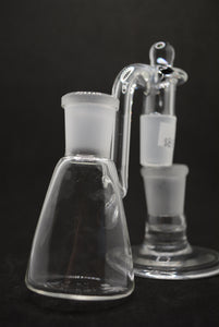 Thatcher Glass - 14mm and 18mm Clear w/ Opal Dry Ash Catcher - 90 Degree - Sizes Available