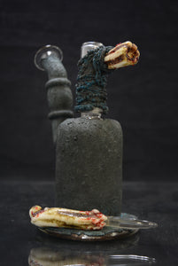 Rob Morrison Glass - 7.5" Electro Plated Bone Rig w/ Bone Dabber - $2500