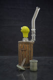 Rob Morrison Glass - 13" Sculpted Electro Plated Oscar the Grouch Rig w/ Garbage Can Dish & Dabber - $3000