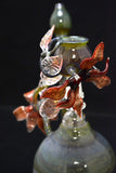 Curse Glass - 9" Fully Worked Sculpted Flower Bulb Rig w/ Flowers 14mm Male Joint