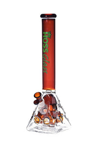 HOSS Glass - 18" Holey Pyramid Beaker w/ Colored Top & Inner Section - Colors Available - H145 - $300