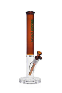 HOSS Glass - 14" Colored Straight Bong w/ Clear Bottom & Debossed Logo Base - Colors Available - H167 - $190