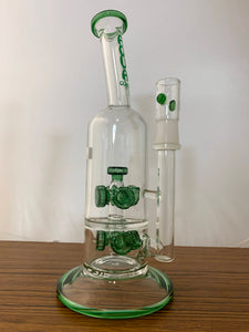 Aqua Glass - 11.5" Multiple Showerhead Rig w/ Dome - Green - $80