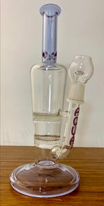 Aqua Glass - 11" Double Honey Comb Perc Rig w/ Dome - Colors Available - $100