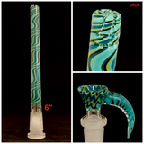 2K Glass - Set 18mm to 14mm Worked Downstem + 14mm Worked Bowl - Colors Available - $250