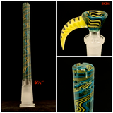 2K Glass - Set 18mm to 14mm Worked Downstem + 14mm Worked Bowl - Colors Available - $250