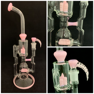 2K Glass - 17" Accented Recycler w/ Matching Bowl - Colors Available