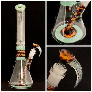 2K Glass - 16" Worked Beaker Bong w/ Worked Bowl & Downstem (2K42) - $550