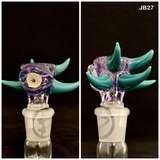 Benwa Glass - 14mm UV Creature's Eye Worked Bowl (1 Hole) - Colors Available - $100