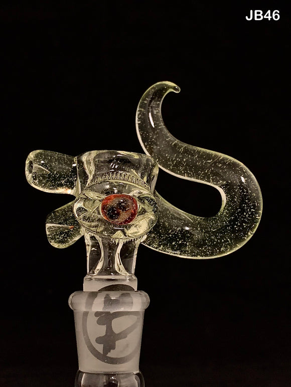 Benwa Glass - 14mm UV Creature's Eye Worked UV Bowl (1 Hole) - Colors Available - $100