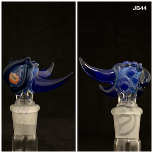 Benwa Glass - 14mm UV Creature's Eye Worked UV Bowl (1 Hole) - Blue - $100