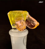 Benwa Glass - 18mm Worked Boobies Bowl (1 Hole) - Colors Available - $50