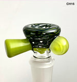 Champloo Glass - 18mm Worked Thick Bowl w/ Thick Handle (4 Holes) - Colors Available