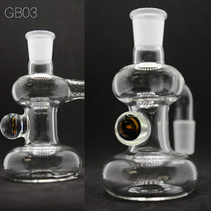 Green Belt Glass - 14mm Dry Ash Catcher with Millie - 90 Degree - Designs Available