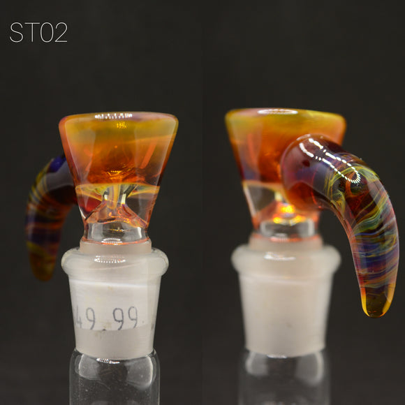 Steeltown Glass - Colored 14mm Horn Bowl (1 Hole) - Amber Purple