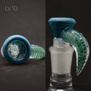 Lysergic Glass - 18mm Sandblasted Wig Wag Horn Bowl (4 Hole) - $140