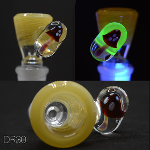 Drewp Glass - 14mm Worked UV Psychedelic Bowl (1 Hole) - Designs Available - $95