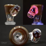 Drewp Glass - 14mm Worked UV Psychedelic Bowl (1 Hole) - Designs Available - $95