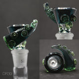 Drewp Glass - 14mm Worked Tentacle Bowl (1 Hole) - Designs Available - $90