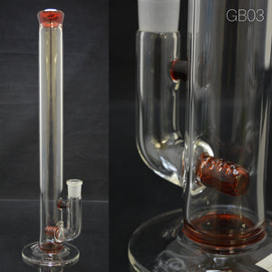 Green Belt Glass - 17" Accented Single Stemline Bong - Red - $350