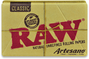 Raw - Classic Artesano 1¼ Rolling Papers - Tray, Papers, & Tips.