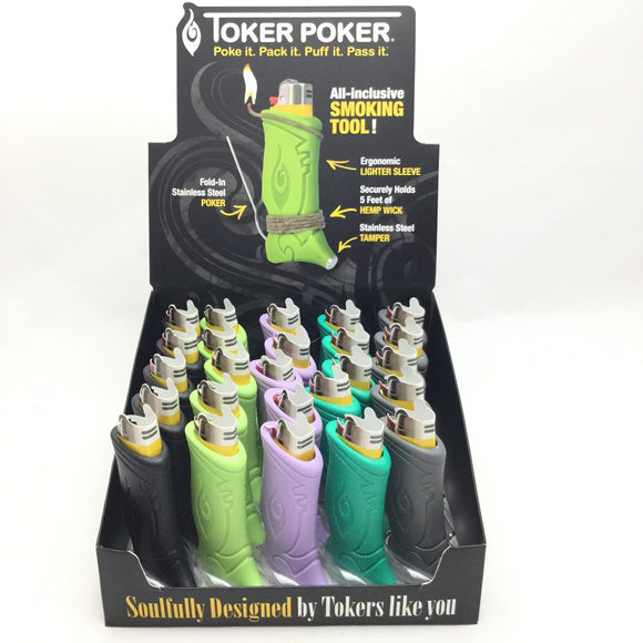 Toker Poker - The Ultimate All Inclusive Lighter Tool - Lighter Case, with Retractable Stainless Steel Poker and Stainless Steel Tamper