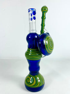 Squid Glass - 8" Worked Bubbler Rig 14mm Male Joint - $230