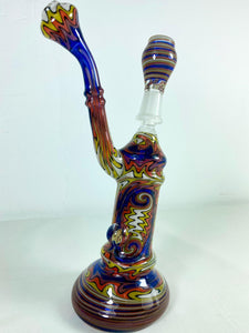 Squid Glass - 9" Fully Worked Bubbler Rig w/ Squid Millie 2013 14mm Male Joint - $500