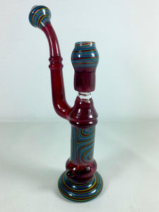 Sqiud Glass - 8.5" Worked Bubbler Rig 14mm Male Joint Bubbler - $220