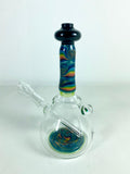 Chuck B Glass - 6" Worked Mini Beaker Rig w/ Opal 10mm Male Joint + Free Banger - UV - Colors Available - $320