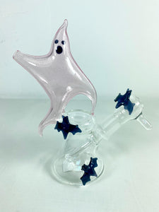 Mike D Glass - 5.5" Ghost Rig w/ Opal Pieces & Bats 14mm Male Joint - Colors Available - $280