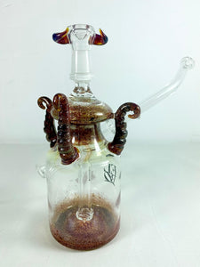 Elbo Glass - 7.5" Colored Sidecar Rig w/ Horns 14mm Male Joint + Free Banger - $450