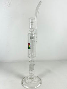 SYN Glass - 15" Showerhead Rig w/ Removable Base - Rasta Label