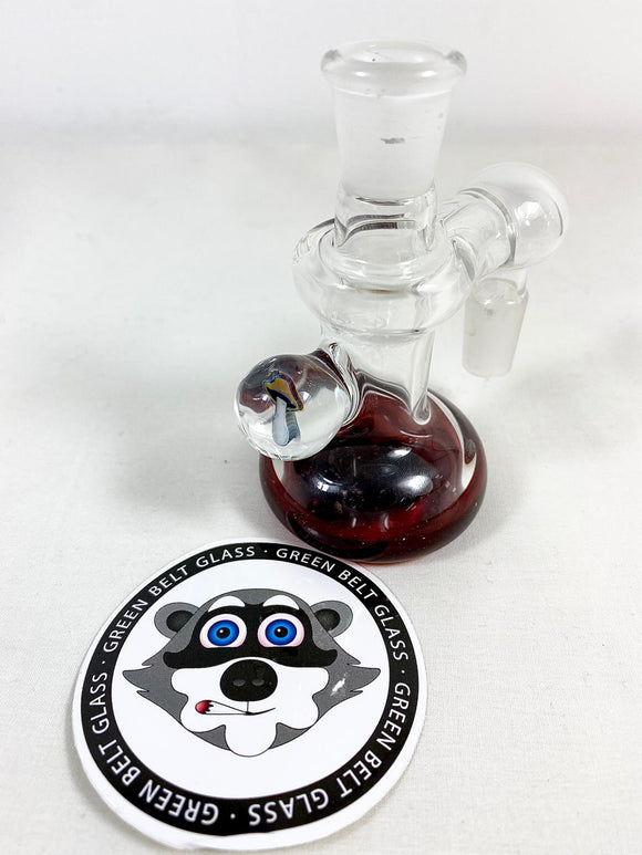 Green Belt Glass - 14mm Colored Base Dry Ash Catcher w/ Millie - 90 Degree - Colors Available - $130
