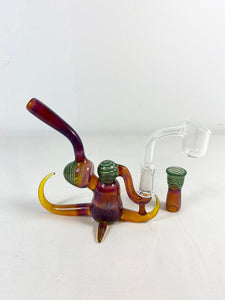 Phil Siegel - 4.5" Full Color Worked Rig w/ Horns 10mm Male Joint + Free Banger - $900