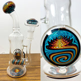 Mike D Glass - 9" Worked Inline Rig w/ Dome + Free Banger - Colors Available - $600