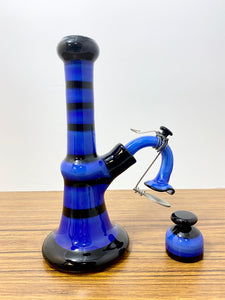 Mike Fro Glass - 8" Removable One Piece Downstem and Swing Rig W/ Dish - Blue