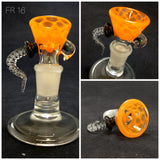 Frito Glass - 18mm Colored Honey Comb Horn Bowl w/ Frito Millie (6 Hole) - Colors Available - $140