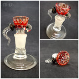 Frito Glass - 18mm Colored Honey Comb Horn Bowl w/ Frito Millie (6 Hole) - Colors Available - $140