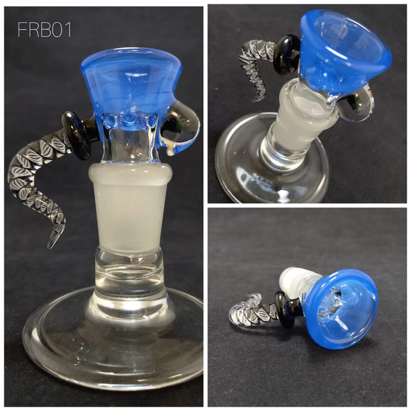 Frito Glass - 18mm Colored Horn Bowl w/ Frito Millie (6 Hole) - Blue - $130