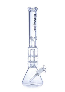 HOSS Glass - 20" Beaker Bong w/ Double Disk Over Perc - Label Colors Available - YN1012 - $300