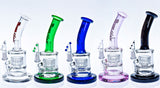 HOSS Glass - 7" Colored 10mm Male Grid Perc Rig - Colors Available - H103 - $120
