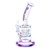 HOSS Glass - 7" Colored 10mm Male Grid Perc Rig - Colors Available - H103