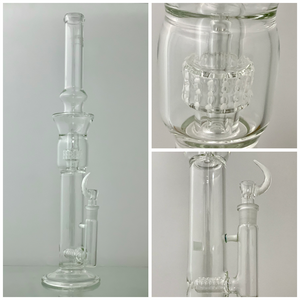 5 Element Glass - 21" Inline to Grid Bong w/ Built in Screen Horn Bowl - $600